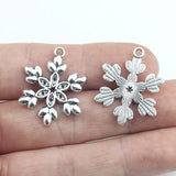 10Pcs 22*27mm Antique Silver Color Pretty Snowflake Charms Necklace Earrings Pendant For DIY Jewelry Making Wholesale