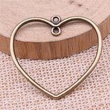 Newest 10Pcs/Lot 32x35mm 2Colors Hollow Heart Connector Charms Pendant For Jewelry Making DIY Jewelry Findings