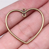 Newest 10Pcs/Lot 32x35mm 2Colors Hollow Heart Connector Charms Pendant For Jewelry Making DIY Jewelry Findings