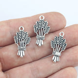 10Pieces 13*21mm Mixed Alloy Antique Silver Color Wheat Flower Charms Earrings Pendant Accessory For DIY Jewelry Making ef4723