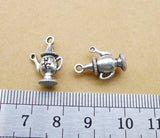 10Pieces 18*12mm Mixed Alloy Antique Silver Color Teapot Wicca Charms Earrings Pendant Accessory For DIY Jewelry Making