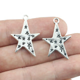 10Pieces 20*30mm Mixed Alloy Antique Silver Color Stars Charms Necklace Earring Pendant Accessory For DIY Jewelry Making