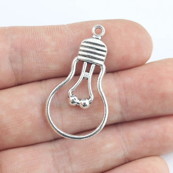 10Pieces 20*36mm Mixed Alloy Antique Silver Color Electric Buib Charms Fashion Pendant Necklace For DIY Jewelry Making
