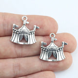 10Pieces 21*23mm Mixed Alloy Antique Silver Color Comedy Circus Charms Keychain Pendant For DIY Jewelry Making