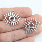 10Pieces 22*26mm Mixed Alloy Antique Silver Color Eyes Wicca Charms Fashion Pendant Necklace For DIY Jewelry Making