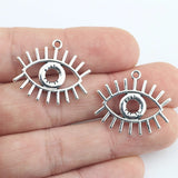 10Pieces 22*26mm Mixed Alloy Antique Silver Color Eyes Wicca Charms Fashion Pendant Necklace For DIY Jewelry Making