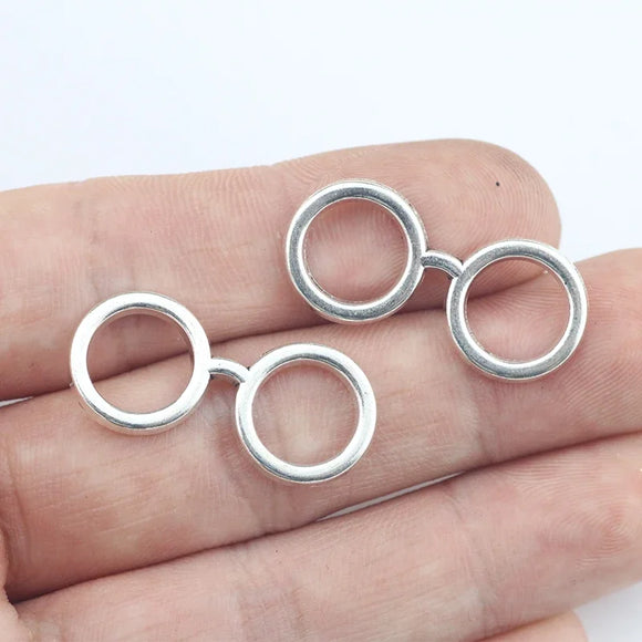 12 Pcs 14*30mm Zinc Alloy Antique Silver Color Vintage Glasses Charms Necklace Pendant Accessory For DIY Jewelry Making