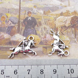 12Pcs 16*25mm Antique Silver Plated Alloy Knight Charms Vintage Necklace Earrings Charms For DIY Jewelry Making Wholesale EF4692