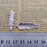 12Pieces 12*38mm Antique Silver Plated Feather Leaf Charms Necklace Earrings Pendant Phone Charms For Jewelry Making