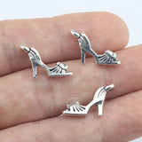 12Pieces 12*41mm Mixed Alloy Antique Silver Color High Heels Charms For Women Pendant Accessory For DIY Jewelry Making