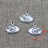 12Pieces 15*17mm  Alloy Antique Silver Color G Round Charms Necklace Pendant Accessory For DIY Jewelry Making