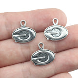12Pieces 15*17mm  Alloy Antique Silver Color G Round Charms Necklace Pendant Accessory For DIY Jewelry Making