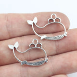 Newest 12Pieces 19*30mm Antique Silver Plated Cute Dolphin Charms Necklace Bracelet Pendant Sea Charm For DIY Jewelry Handcraft