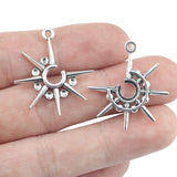 12Pieces 27*30mm Antique Silver Plated Fashion Steampunk Stars Charms Necklace Earrings Pendant For DIY Jewelry Handcraft