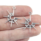 12Pieces 27*30mm Antique Silver Plated Fashion Steampunk Stars Charms Necklace Earrings Pendant For DIY Jewelry Handcraft