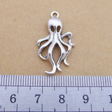 12Pieces 31*17mm Mixed Alloy Antique Silver Color Octopus Charms Necklace Pendant Accessory For DIY Jewelry Making