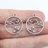 15 Pieces 22*25mm Antique Silver Plated Mountain Cloud Charms Love Necklace Earrings Pendant Charms For Jewelry Making