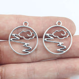 15 Pieces 22*25mm Antique Silver Plated Mountain Cloud Charms Love Necklace Earrings Pendant Charms For Jewelry Making