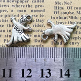 15Pieces 13*16mm Mixed Alloy Antique Silver Color Spoof Angel Charms Keychain Accessory Pendant For DIY Jewelry Making