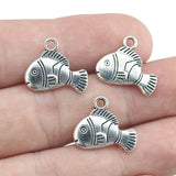 5Pieces 14*17mmAlloy Antique Silver Color Cute Fish Charms Bracelet Pendant Accessory For DIY Jewelry Making