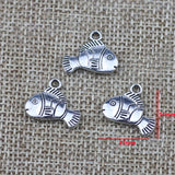 5Pieces 14*17mmAlloy Antique Silver Color Cute Fish Charms Bracelet Pendant Accessory For DIY Jewelry Making