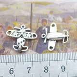 15Pieces 18*19mm Mixed Alloy Antique Silver Color Plane Aircraft Charms Necklace Pendant Accessory For DIY Jewelry Making