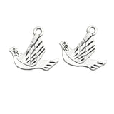 15Pieces 21*20mm Mixed Alloy Antique Silver Color Peace Dove Charms Keychain Pendant Accessory For DIY Jewelry Making