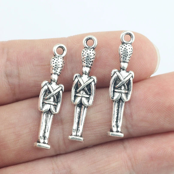 15Pieces 7*31mm Mixed Alloy Antique Silver Color Soldier Charms Necklace Pendant Accessory For DIY Jewelry Making