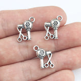 20 Pieces 12*16mm Mixed Alloy Antique Silver Color Hair Dryer Scissor Charms Pendant Necklace For DIY Jewelry Making