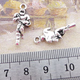 20Pcs 10*24mm Antique Silver Plated Alloy Athlete Charms Lucky Necklace Bracelet Charms For DIY Jewelry Making Wholesale