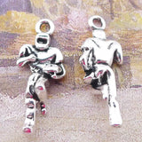 20Pcs 10*24mm Antique Silver Plated Alloy Athlete Charms Lucky Necklace Bracelet Charms For DIY Jewelry Making Wholesale