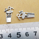 20Pcs 12*23mm Antique Silver Color Drink Tibetan Charms Cute Necklace Pendant Accessory Charms For Jewelry Making Gifts