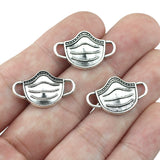 20Pcs 14*23mm Antique Silver Color Alloy Gauze Mask Charms Bracelet Connector Pendant Accessory Charms For Jewelry Making