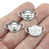 20Pcs 14*23mm Antique Silver Color Alloy Gauze Mask Charms Bracelet Connector Pendant Accessory Charms For Jewelry Making