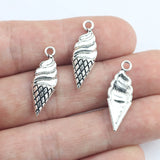 20Pcs 8*25mm Antique Silver Plated Ice Cream Charms Keychain Earrings Alloy Fashion Pendant For Kids Jewelry Making ef4713