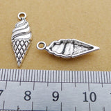 20Pcs 8*25mm Antique Silver Plated Ice Cream Charms Keychain Earrings Alloy Fashion Pendant For Kids Jewelry Making ef4713