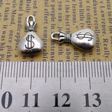 Newest 20Pieces 10*17mm Mixed Alloy Antique Silver Color Wallet Dollars Charms Bracelet Pendant Accessory For DIY Jewelry Making