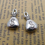 Newest 20Pieces 10*17mm Mixed Alloy Antique Silver Color Wallet Dollars Charms Bracelet Pendant Accessory For DIY Jewelry Making