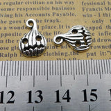 20Pieces 12*17mm Mixed Alloy Antique Silver Color  Pumpkin Face Charms Bracelet Pendant Accessory For DIY Jewelry Making