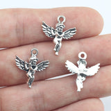 20Pieces 18*20mm Antique Silver Color Cute Angel Charms  Necklace Pendant Accessory Charms For DIY Jewelry Making