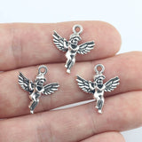 20Pieces 18*20mm Antique Silver Color Cute Angel Charms  Necklace Pendant Accessory Charms For DIY Jewelry Making