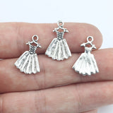 20Pieces 21*13mm Antique Silver Plated Pretty Lady Dress Charms Necklace Earrings Pendant Charms For DIY Jewelry Making ef4714