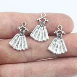 20Pieces 21*13mm Antique Silver Plated Pretty Lady Dress Charms Necklace Earrings Pendant Charms For DIY Jewelry Making ef4714