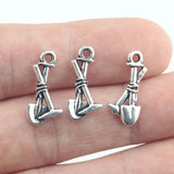 40Pieces 10*19mm Zinc Alloy Antique Silver Color Shovel Tool Charms Pendant Accessory Charms For DIY Jewelry Making
