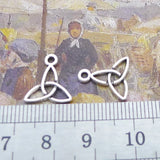 40Pieces 13*14mm Mixed Alloy Antique Silver Color Triquetra Symbol Lucky Charms Pendant Accessory For DIY Jewelry Making