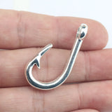 Newest 4Pieces 38.5*18.8mm Mixed Alloy Antique Silver Color Fish Hook Charms Connector Pendant Accessory For DIY Jewelry Making