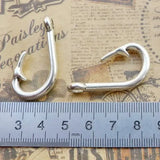 Newest 4Pieces 38.5*18.8mm Mixed Alloy Antique Silver Color Fish Hook Charms Connector Pendant Accessory For DIY Jewelry Making