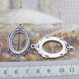 6Pieces 25*18mm Mixed Alloy Antique Silver Color Mirror Collet Charms Keychain Pendant Accessory For DIY Jewelry Making