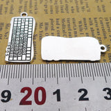 8Pcs 13*30mm Antique Silver Plated Alloy Computer Keyboard Charms Pendant Accessories Charms For Diy Jewelry Making