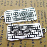 8Pcs 13*30mm Antique Silver Plated Alloy Computer Keyboard Charms Pendant Accessories Charms For Diy Jewelry Making